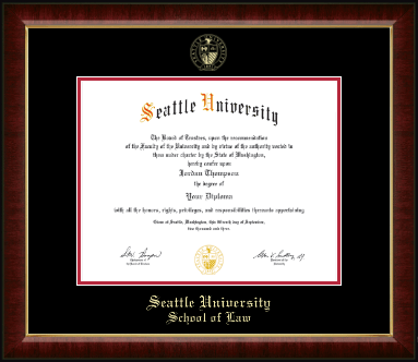 Seattle University diploma frame - Gold Embossed Diploma Frame in Murano