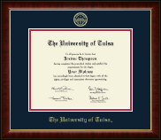 The University of Tulsa Gold Embossed Diploma Frame in Murano