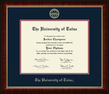 The University of Tulsa diploma frame - Gold Embossed Diploma Frame in Murano