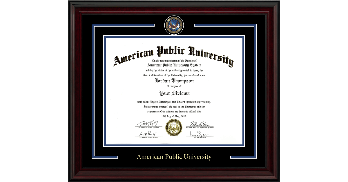 Showcase Edition Diploma Frame in Encore American Public University