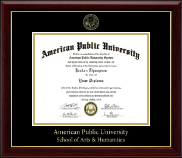 American Public University Gold Embossed Diploma Frame in Gallery