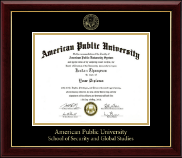 American Public University Gold Embossed Diploma Frame in Gallery
