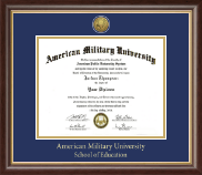 American Military University Gold Engraved Medallion Diploma Frame in Hampshire