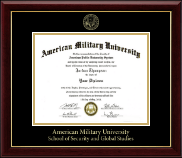 American Military University Gold Embossed Diploma Frame in Gallery