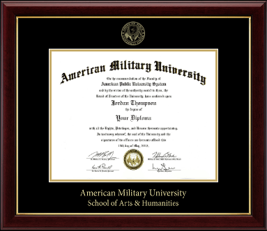 American Military University diploma frame - Gold Embossed Diploma Frame in Gallery