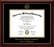 American Military University Gold Embossed Diploma Frame in Gallery