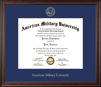American Military University diploma frame - Gold Embossed Diploma Frame in Studio