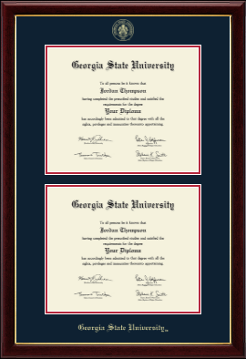 Georgia State University diploma frame - Double Diploma Frame in Gallery
