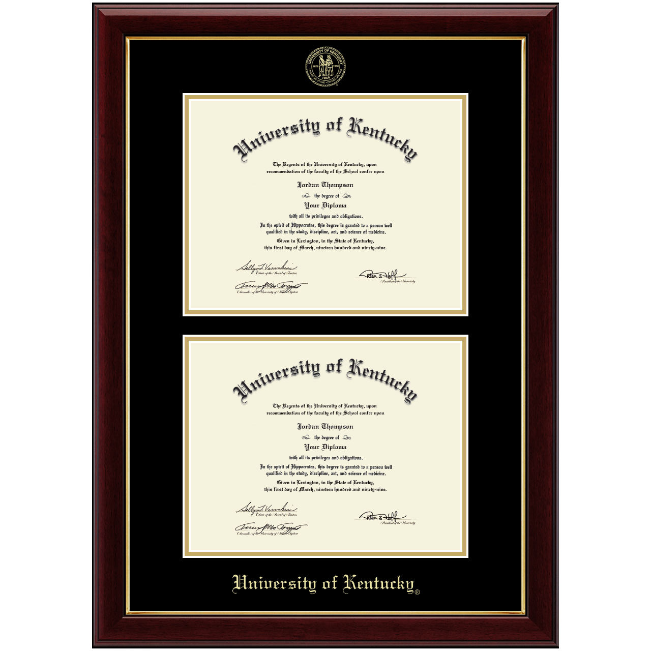 Double Diploma Frame in Gallery University of Kentucky Item 271158 from University of