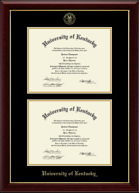 University of Kentucky diploma frame - Double Diploma Frame in Gallery