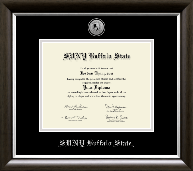 Buffalo State College diploma frame - Silver Engraved Medallion Diploma Frame in Devonshire