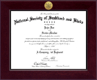 The National Society of Scabbard & Blade certificate frame - Century Gold Engraved Certificate Frame in Cordova