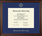 Immaculata University Gold Embossed Diploma Frame in Studio