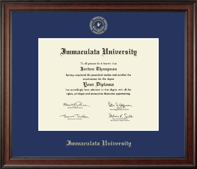 Immaculata University diploma frame - Gold Embossed Diploma Frame in Studio