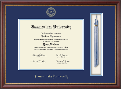 Immaculata University diploma frame - Tassel & Cord Diploma Frame in Newport