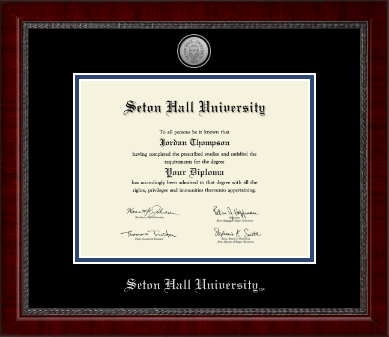 Seton Hall University diploma frame - Silver Engraved Medallion Diploma Frame in Sutton