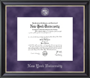 New York University Regal Edition Diploma Frame in Noir