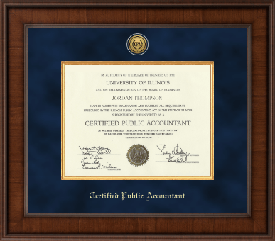 Certified Public Accountant certificate frame - Presidential Gold Engraved Certificate Frame in Madison