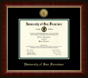 University of San Francisco Gold Engraved Medallion Diploma Frame in Murano