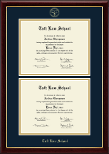 Taft Law School Double Diploma Frame in Gallery
