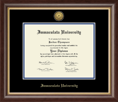 Immaculata University diploma frame - Gold Engraved Medallion Diploma Frame in Hampshire