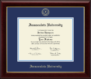 Immaculata University Gold Embossed Diploma Frame in Gallery