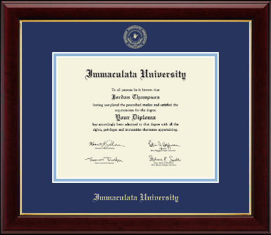 Immaculata University diploma frame - Gold Embossed Diploma Frame in Gallery