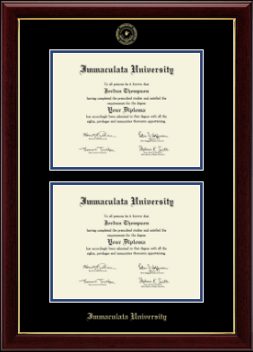 Immaculata University diploma frame - Double Diploma Frame in Gallery