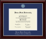 Boise State University Masterpiece Medallion Diploma Frame in Gallery Silver