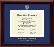 Boise State University Masterpiece Medallion Diploma Frame in Gallery Silver