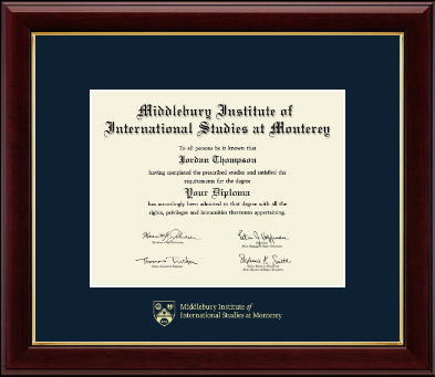 Middlebury College diploma frame - Gold Embossed Diploma Frame in Gallery