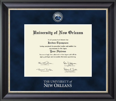 University of New Orleans diploma frame - Regal Edition Diploma Frame in Noir