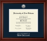 University of New Orleans Silver Engraved Medallion Diploma Frame in Cambridge