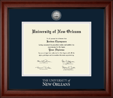 University of New Orleans diploma frame - Silver Engraved Medallion Diploma Frame in Cambridge