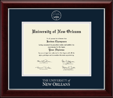 University of New Orleans diploma frame - Silver Embossed Diploma Frame in Gallery Silver