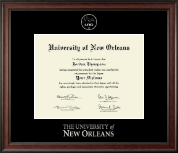 University of New Orleans Silver Embossed Diploma Frame in Studio