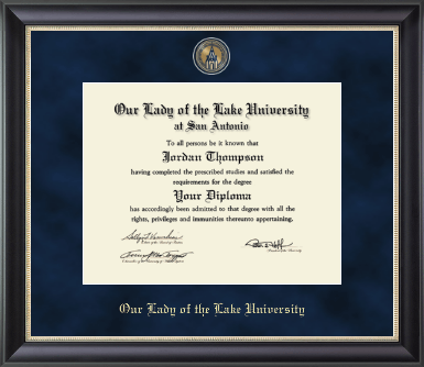 Our Lady of the Lake University diploma frame - Regal Edition Diploma Frame in Noir