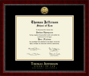 Thomas Jefferson School of Law diploma frame - Gold Engraved Medallion Diploma Frame in Sutton