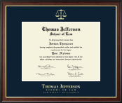 Thomas Jefferson School of Law diploma frame - Gold Embossed Diploma Frame in Studio Gold