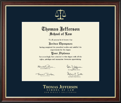 Thomas Jefferson School of Law diploma frame - Gold Embossed Diploma Frame in Studio Gold