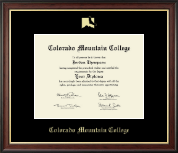 Colorado Mountain College Gold Embossed Diploma Frame in Studio Gold