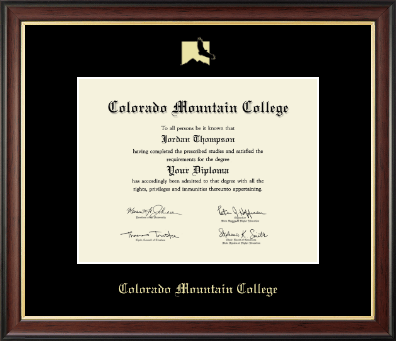 Colorado Mountain College diploma frame - Gold Embossed Diploma Frame in Studio Gold