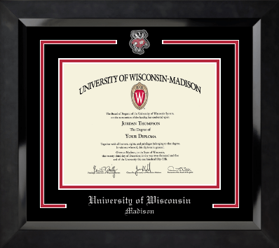 University of Wisconsin Madison Bucky Diploma Frame - Bucky Badger Diploma Frame in Eclipse