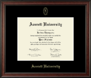 Averett University Gold Embossed Diploma Frame in Studio