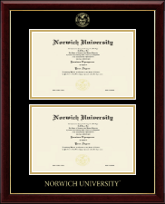 Norwich University Double Diploma Frame in Gallery