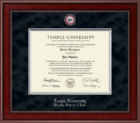 Temple University Law School Presidential Law Masterpiece Diploma Frame in Jefferson