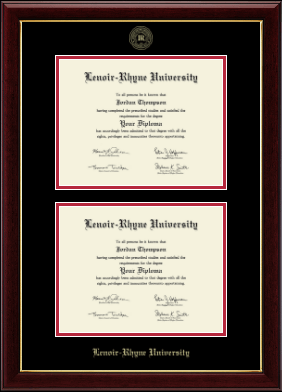Lenoir-Rhyne University diploma frame - Double Diploma Frame in Gallery
