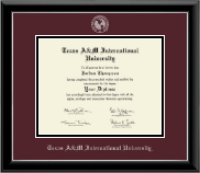 Texas A&M International University in Laredo Silver Embossed Diploma Frame in Onyx Silver