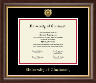 University of Cincinnati Gold Engraved Medallion Diploma Frame in Hampshire