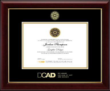 Delaware College of Art and Design diploma frame - Gold Embossed Diploma Frame in Gallery